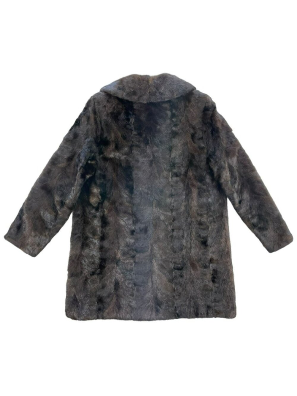 Vintage Mink Fur Brown Jacket Genuine Fur Coat Greek Key Lining Elegant Wmn's S - Picture 2 of 13